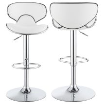 CoasterEveryday 120389 Edenton - Upholstered Adjustable Bar Stool (Set of 2) - White