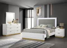 Coaster Fine Furniture 224771KE-S4 Caraway - 4 Piece Eastern King Bedroom Set - White