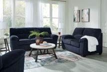 Ashley Furniture 24205/38/35/25 Ashley Furniture 24205/38/35/25 SimpleJoy - 3 Pc. - Sofa, Loveseat, Rocker Recliner - Navy