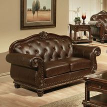 ACME 15031 Anondale - Loveseat - Espresso Top Grain Leather Match