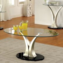 Furniture of America CM4727C Valo - Coffee Table - Satin Plated / Black