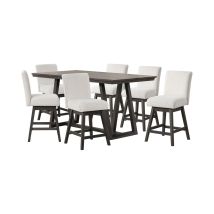 New Classic 45-4125S-DW6C New Classic 45-4125S-DW6C High Line - Counter Table & 6 Swivel Counter Chairs - White