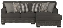 Jackson 5473/46/76-58 Jackson 5473/46/76-58 Crawford - 2 Piece Sofa Chaise With RSF Chaise With 6 Included Accent Pillows - Dark Gray