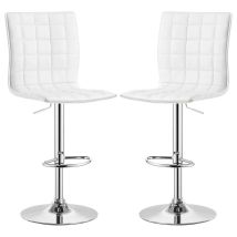 CoasterEveryday 122089 Ashbury - Upholstered Adjustable Bar Stool (Set of 2) - White