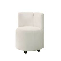 ACME DN02866 Blayde - Side Chair With Swivel (Set of 2) - White Fabric