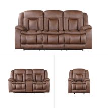 New Classic 22-2505B-3PM New Classic 22-2505B-3PM Morello - 3 Piece P1 Sofa & Loveseat & Recliner With Power Footrest - Brown