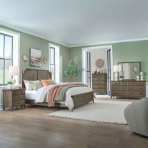 Liberty Furniture 866-BR-KCPBDMCN Liberty Furniture 866-BR-KCPBDMCN Hickory Grove - 5 Piece Bedroom Set (California King Panel Bed, Dresser & Mirror, Chest, Night Stand) - Heirloom Brown