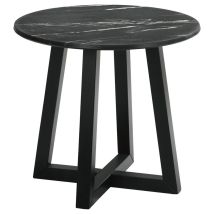 Coaster Fine Furniture 707847 Skylark - Round Marble - Like Smart Top Side End Table - Black