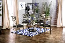 Furniture of America CM3729T-TABLE Roxo - Round Dining Table - Silver / Black