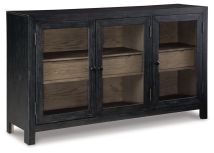 Ashley Furniture A4000508 Lenston - Accent Cabinet with 3 Doors - Black / Gray