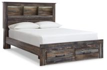 Ashley Furniture B211B23 Ashley Furniture B211B23 Drystan - Queen Bookcase Bed With 2 Storage Drawers - Brown / Beige