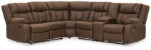 Signature Design by Ashley® 82703S1 Trail Boys - Walnut - 2-Piece Reclining Sectional With Raf Reclining Loveseat With Console
