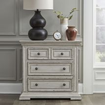 Liberty Furniture 361W-BR62 Big Valley - Bedside Chest With Charging Station - Whitestone
