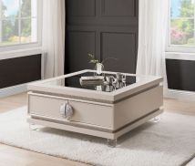 ACME 88070 Noralie - Coffee Table - Ivory PU & Faux Diamonds