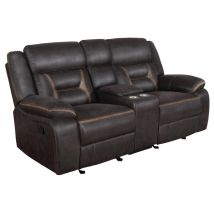 CoasterEveryday 651355 Greer - Upholstered Motion Reclining Loveseat - Brown