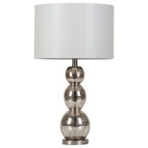 CoasterEssence 901185 Mineta - Drum Shade Stacked Table Lamp - Antique Silver