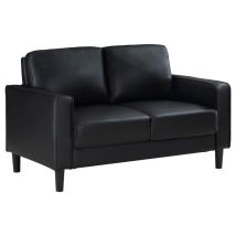 Coaster Fine Furniture 508362 Ruth - Upholstered Track Arm Loveseat - Black