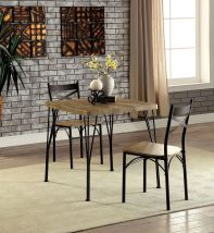 Furniture of America CM3279T-29-3PK Banbury - 3 Piece Dining Table Set - Dark Bronze / Natural