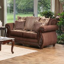 Furniture of America SM6109-LV Tabitha - Loveseat - Brown / Gold