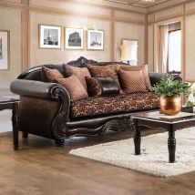 Furniture of America SM6404-SF Elpis - Sofa - Brown / Espresso