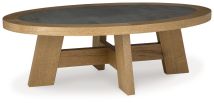 Signature Design by Ashley® T839-0 Brinstead - Light Brown - Oval Cocktail Table