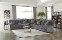 Jackson Furniture Industries 35/91/99/98-88 Jackson Furniture Industries 35/91/99/98-88 Ashland - 3 Piece Manual Reclining Sectional With 4 Lay Flat Reclining Seats - Granite