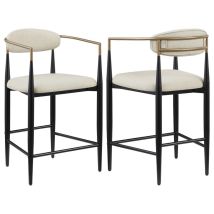 Coaster Fine Furniture 121184 Tina - Fabric Upholstered Counter Chair (Set of 2) - Beige