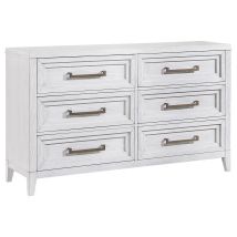 CoasterEveryday 224843 Marielle - 6-Drawer Bedroom Dresser - Distressed White