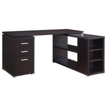 CoasterEveryday 800517 Yvette - 3-Drawer L-Shape Computer Desk - Cappuccino