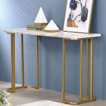 Furniture of America CM4564WH-S Calista - Sofa Table - Gold / White