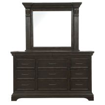 Pulaski Furniture P012-BR-K7 Caldwell - Dresser/Mirror - Dark Wood