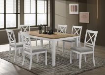 Coaster Fine Furniture 122241-S7 Hollis - 7 Piece Rectangular Dining Table Set - Brown And White