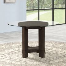 New Classic 40-4212-G Cityscape - 52" Glass Round Table Top & Base - Dark Brown
