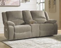 Ashley Furniture 7650596 Draycoll - Pewter - Dbl Rec Pwr Loveseat W/Console