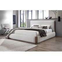ACME BD02469EK Sandro - Eastern King Bed - White Boucle & Walnut