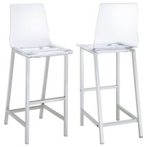 CoasterEssence 100295 Juelia - Bar Stools (Set of 2) - Chrome And Clear Acrylic