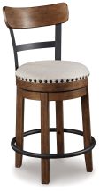 Ashley Furniture D546-424 Valebeck - UPH Swivel Barstool - Brown
