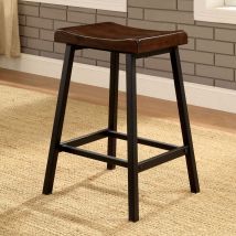 Furniture of America CM3415PC-2PK Lainey - Counter Height Stool (Set of 2) - Medium Weathered Oak / Black