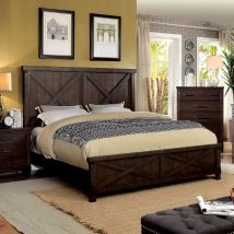 Furniture of America CM7734EK-BED Bianca - Eastern King Bed - Dark Walnut