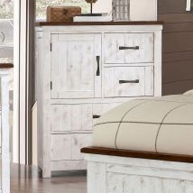 Furniture of America CM7962C Alyson - Chest - Distressed White / Walnut