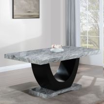 ACME DN03705 Caralin - Dining Table - Engineered Stone & Black Finish