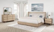 Coaster Fine Furniture 225041KE-S4 Kailani - 4 Piece Eastern King Bedroom Set - Beige Oak