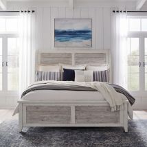 Liberty Furniture 142-BR-QSL Backroads - Queen Sleigh Bed - Weathered White