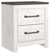 Ashley Furniture B1190-92 Gerridan - Two Drawer Night Stand - White / Gray