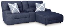 Ashley Furniture 93607S4 Ashley Furniture 93607S4 Acklen Place - 3-Piece Power Reclining Sectional Sofa With Raf Chaise - Navy