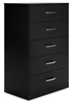 Signature Design by Ashley® EB3392-245 Finch - Black - Five Drawer Chest - 46" Height
