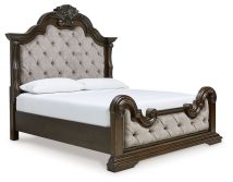 Signature Design by Ashley® B947B4 Maylee - Dark Brown - King Upholstered Bed