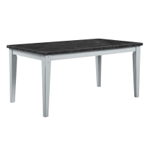 ACME DN01451 Lanton - Dining Table - Marble & Antique White Finish