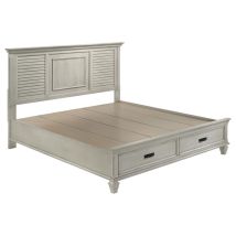 CoasterEssence 205330KE Franco - Wood Eastern King Storage Panel Bed - Distressed White