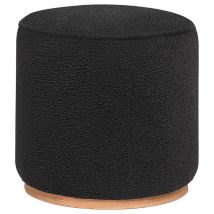 Coaster Fine Furniture 910301 Zena - Faux Sheepskin Upholstered Round Ottoman - Black